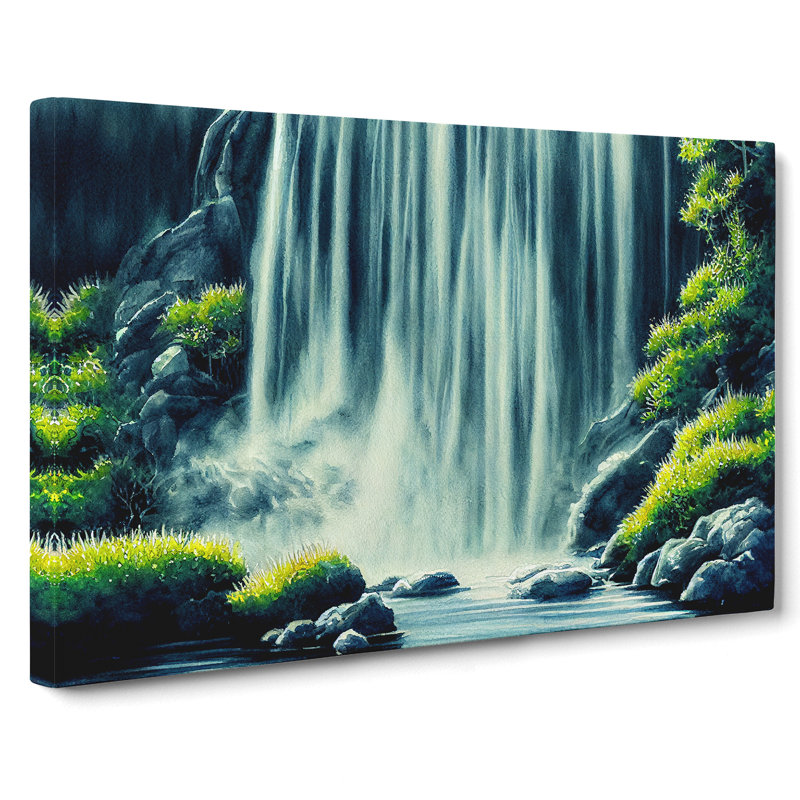 Lush Waterfall Vol.3 - Wrapped Canvas Painting, 35cm H x 50cm W x 3cm D