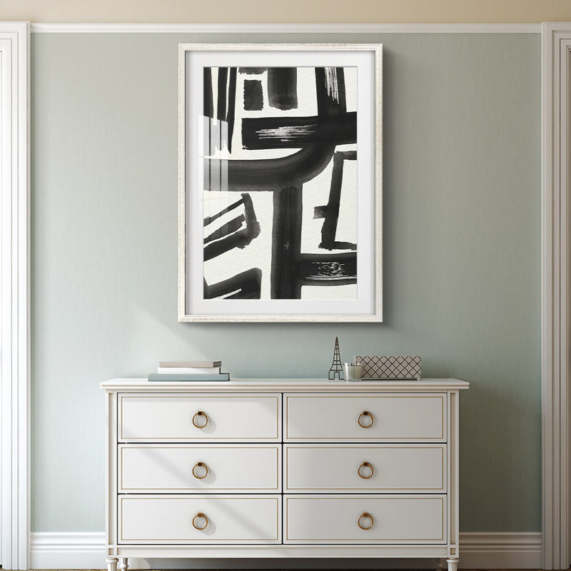 «Inkwell Intersect II», reproduction encadrée, H 28,5 po x l 20,5 po, Blanc