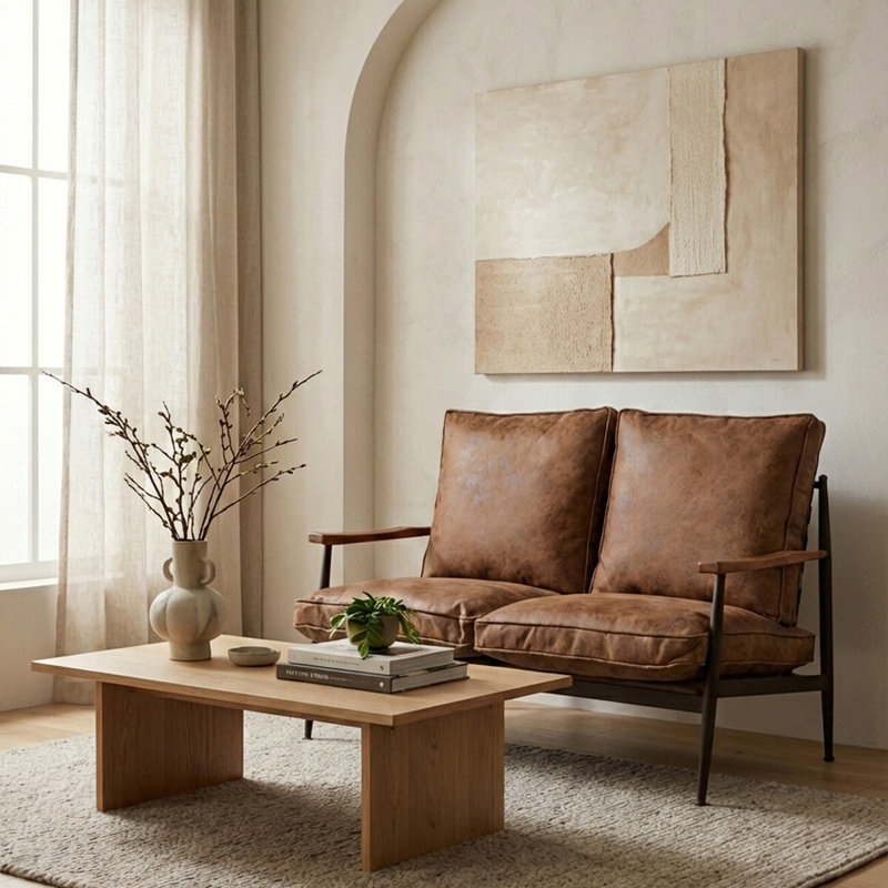 Fyre 2 Seater Faux Leather Loveseat