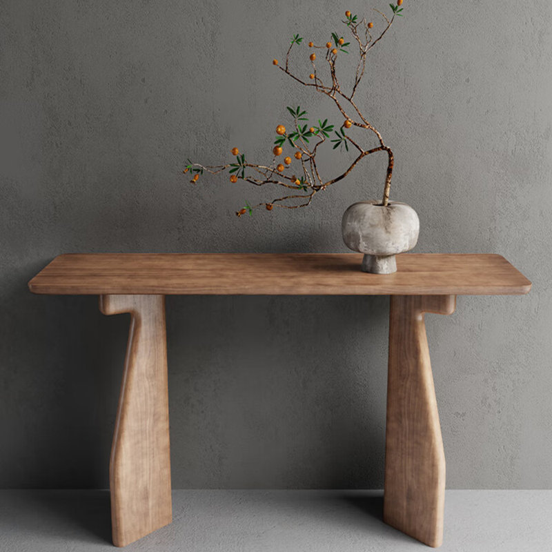 Console moderne en bois simple, Brun, H 29,5 po x l 47,2 po x P 15,7 po