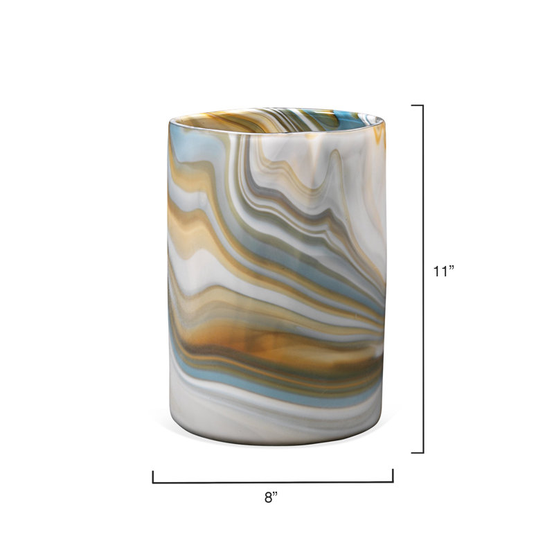Terrene Handmade Glass Table Vase, 11" H x 8" W x 8" D
