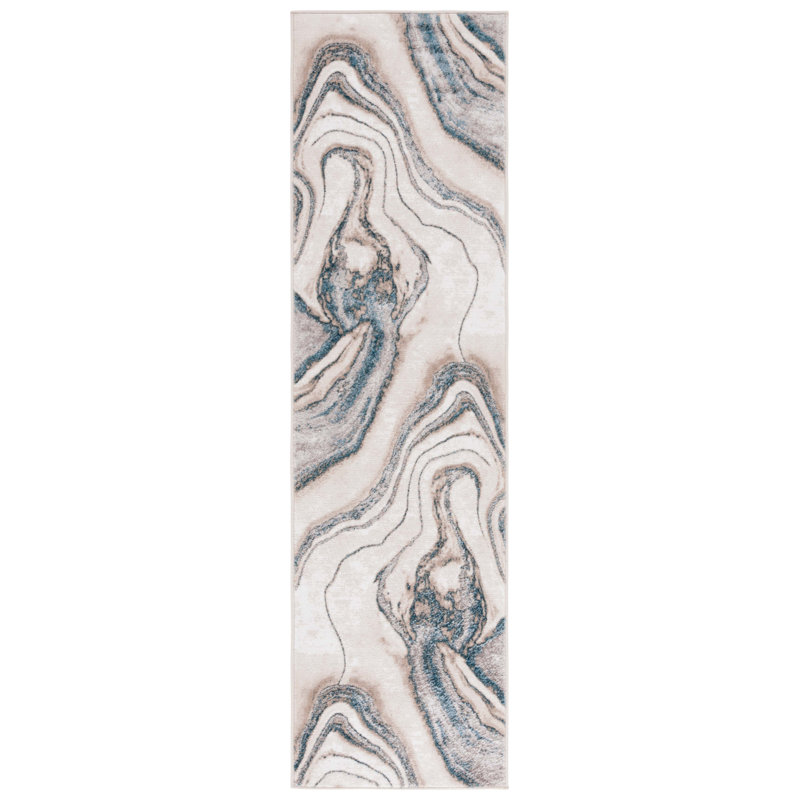 Tapis abstrait Orchard Performance, Tapis de couloir 2 pi 2 po x 8 pi