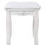 Bureau de meuble-lavabo avec miroir pivotant à 360 °, rangement à 4 tiroirs, finition blanche, tabouret confortable, tiroirs d'organisation soignés, utilisation polyvalente dans la chambre à coucher