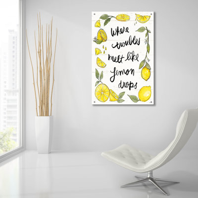 «Lemonade Stand 9» par Anne Tavoletti, art mural en verre acrylique, 12 po x 16 po