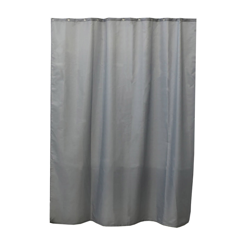 Rideau de douche en polyester de couleur unie avec crochets assortis, Gris