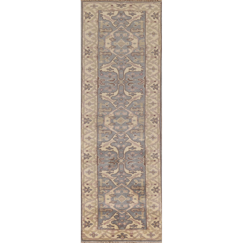 Tapis de couloir oriental gris Oushak 3 x 10