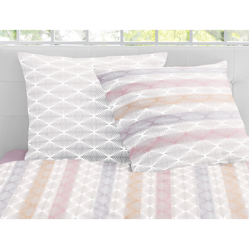 Luna Jersey Duvet Cover Set, 135 x 200cm Duvet Cover + 1 Pillowcase , Pink