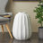 Magnesium Oxide Wide Vase With Carved Grooves