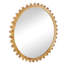 Miroir rond en bois et verre avec cadre orné de perles 34 "