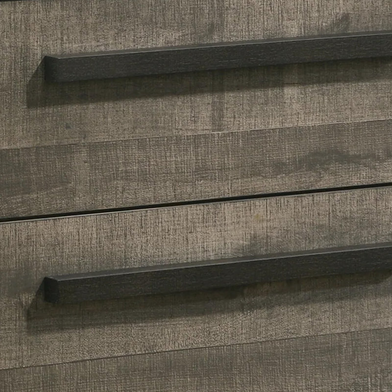 Table de chevet 2 tiroirs Ruthe, Gris / noir ébène