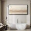 Grande impression sur toile encadrée, impression de paysage abstrait beige pour décor neutre moderne-119329025-119329028