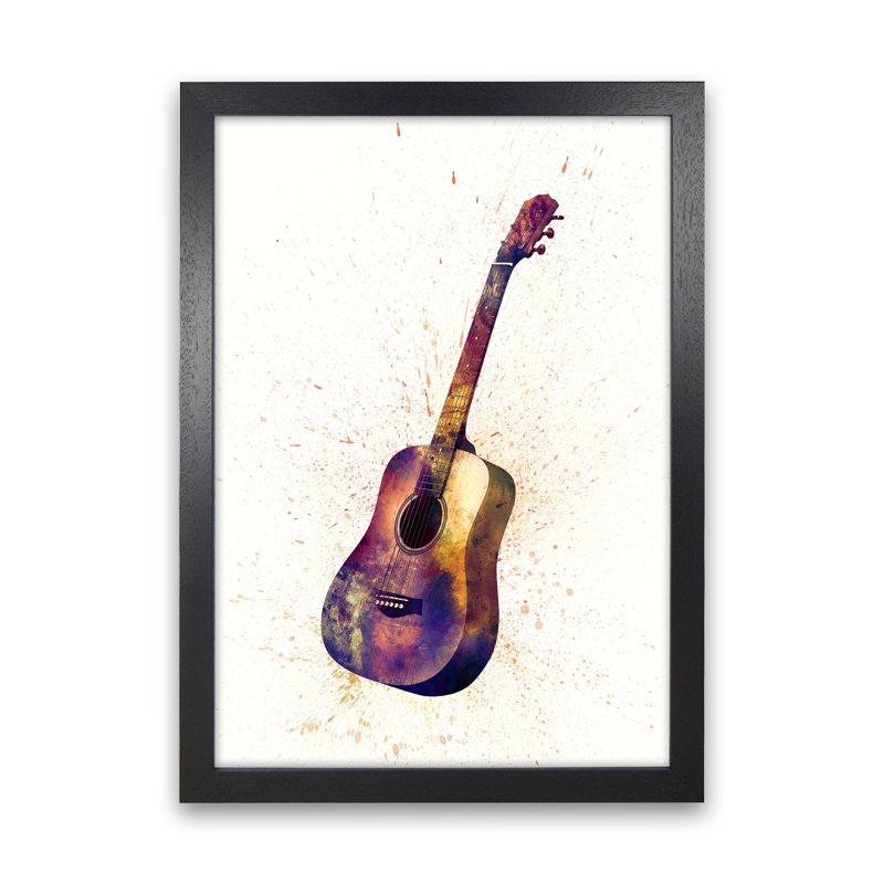 Acoustic Guitar by Michael Tompsett - Print, 63cm H x 46cm W x 3cm D, Black Framed