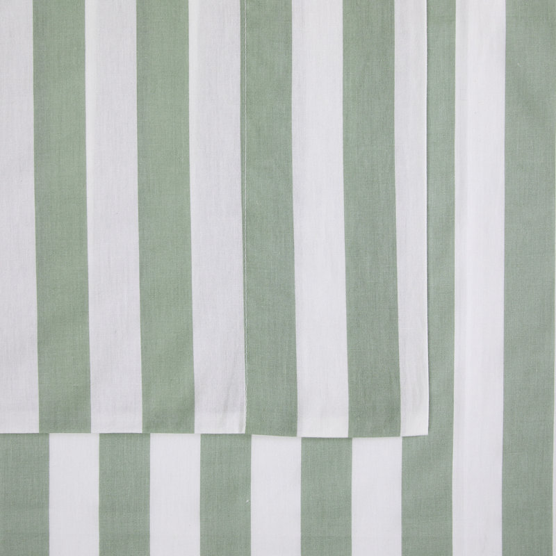 Ensemble de draps Brooklyn Loom Levi, Blanc et vert sauge, Lit simple