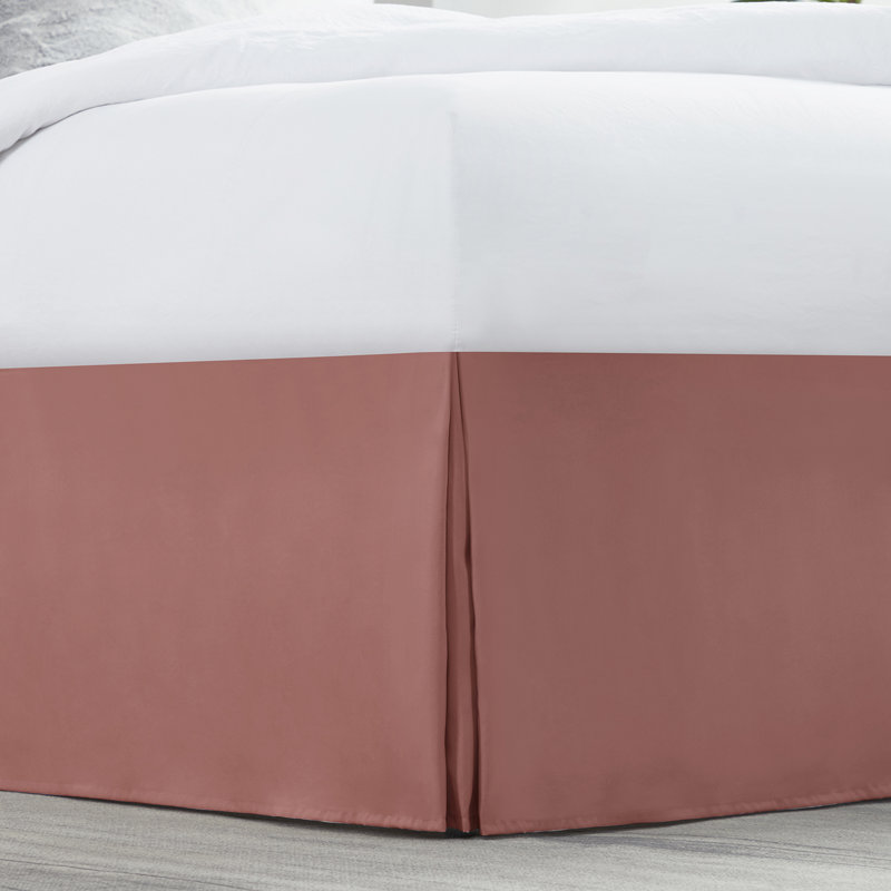 Luxury Pleated 14" Bed Skirt, Full XL, Pink Clay