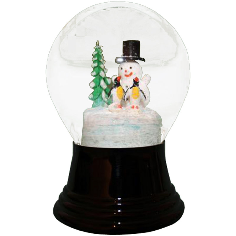Boule à neige bonhomme de neige et penguins
