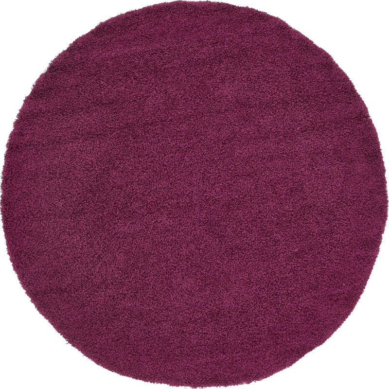 Tapis mauve aubergine Capwell, Rond 7 pi 10 po