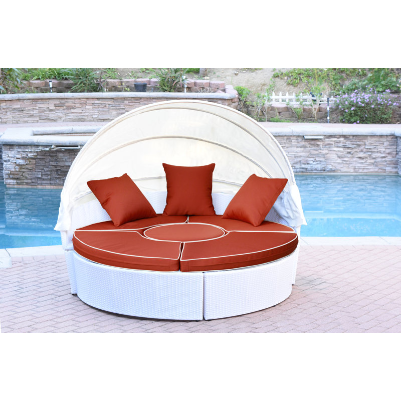 Ensemble de patio complet avec coussins 4 pièces Bourbana, Bleu, Blanc