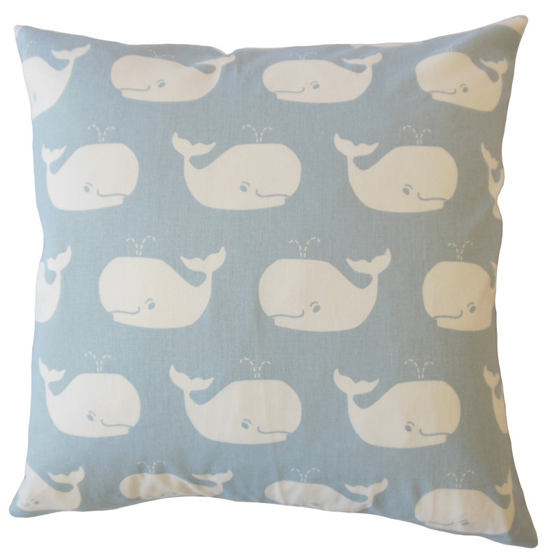 Coussin 100% coton Mabry, 20 po x 20 po, Blanc