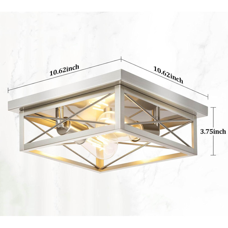 Plafonnier encastré 2 lumières - paquet de 2, Argent