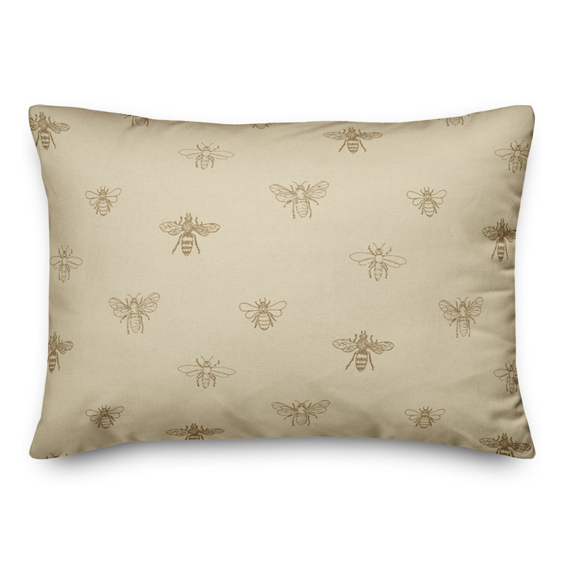 Polyester/Polyester Blend Lumbar Rectangular Pillow Cover & Insert, Yellow