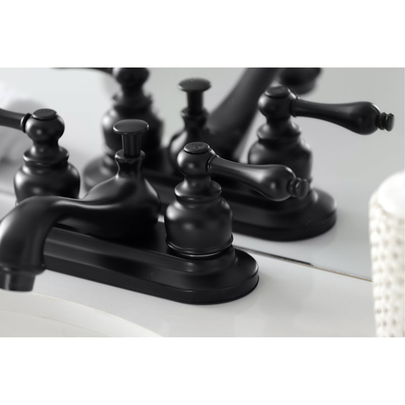 Elizabeth Centerset Bathroom Faucet with Drain Assembly, Matte Black