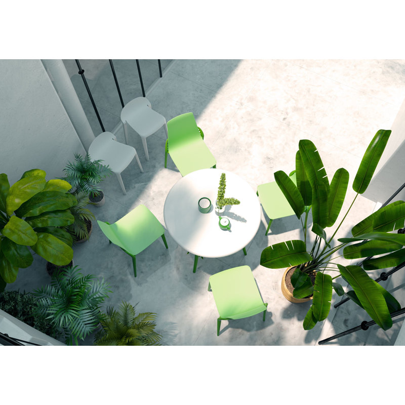 Table bistro en plastique everalda, Blanc