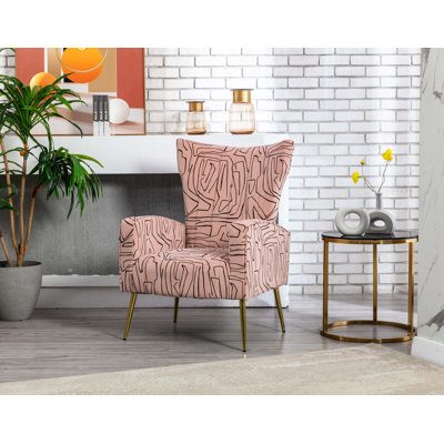 Fauteuil à oreilles en velours Citium