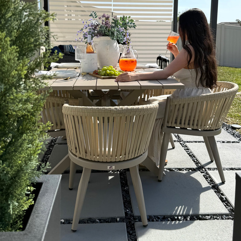 10 - Person Patio Dining Set with Rectangular Table , Cushions Included