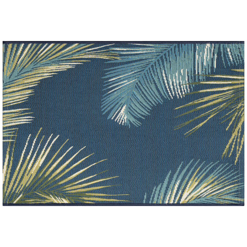 Bay Isle Home™ Asenet Palm Border Indoor/Outdoor Mat, Rectangle 2'4" x 3'11"