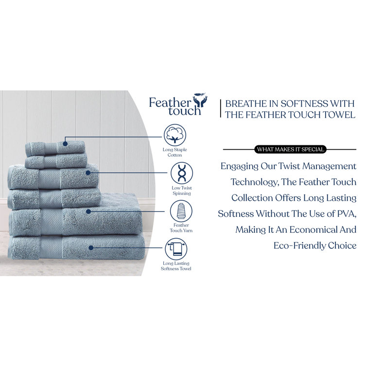 Delara 100% Organic Cotton Luxuriously Plush Bath Towel 10 Piece Set GOTS &  OEKO-TEX Certified