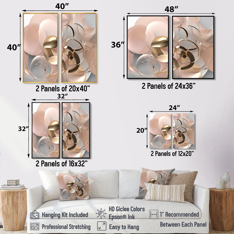 Art liquide, effervescence dorée et rose - impressions sur toile dorées, H 40 po x l 40 po, Toile tendue, Ne s’applique pas
