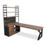 Solid Wood L-Shaped Desk with Integrated Bookshelf-1533183867