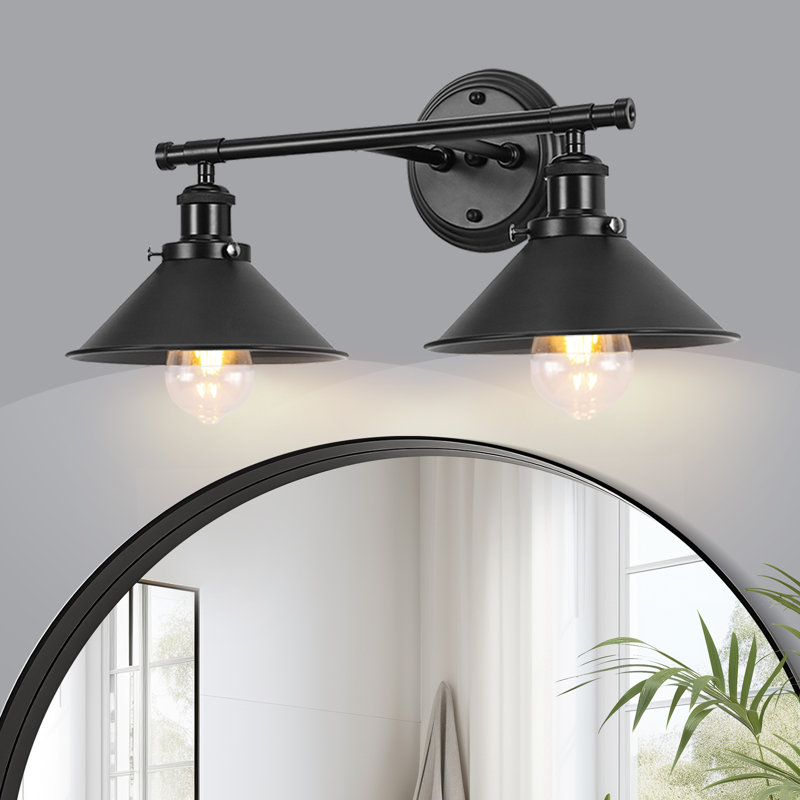 Balfor 2-Light Dimmable Matte Black Vanity Light