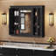 Armoire de salle de bain avec miroir, armoire à pharmacie murale avec 4 tablettes, armoire de rangement avec miroir-2069151103