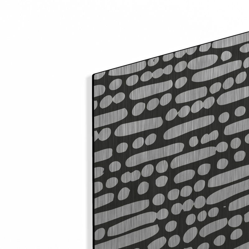 Art mural luxueux en métal «Cross Current Square Up 3 Bw» par Cheryl Warrick, 12 po x 12 po, H 12 po x l 12 po