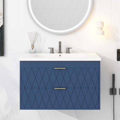 Meuble-lavabo mural 30 po avec lavabo en résine Agatia