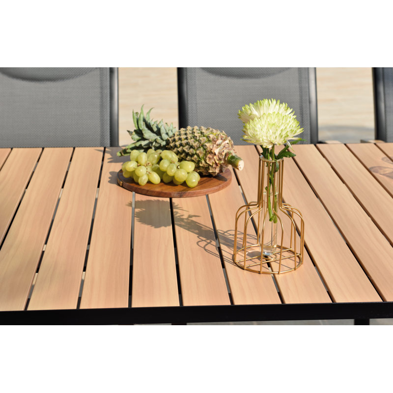 LifestyleGarden Bora 100% Maintenance Free Aluminum Outdoor Patio Black Dining Table