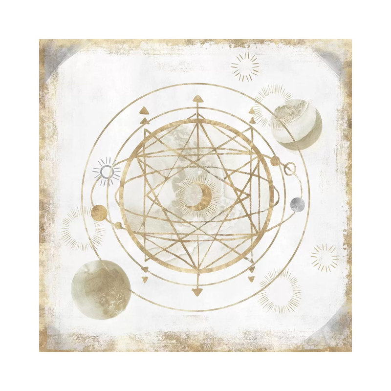 Golden Galaxy II by Isabelle Z - Print on Canvas, 30.48 cm H x 30.48 cm W, Wrapped Canvas