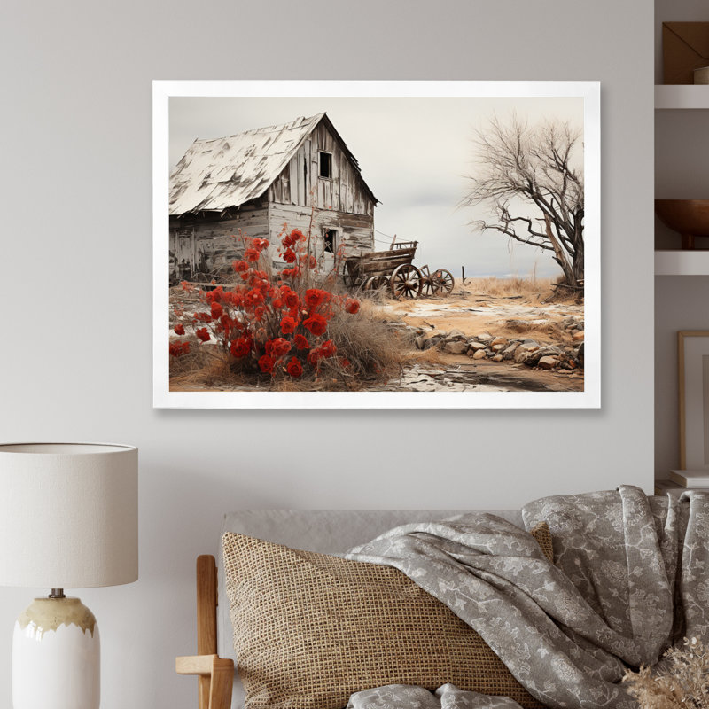 Red Farmhouse Rustic Elegance I - impressions encadrées de ferme, Blanc, H 30 po x l 40 po, Single Picture Framed