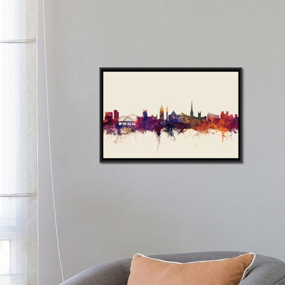 Newcastle, England, United Kingdom On Beige by Michael Tompsett – Wrapped Canvas Graphic Art Print Newcastle, England, United Kingdom On Beige by Michael Tompsett – Wrapped Canvas Graphic Art Print