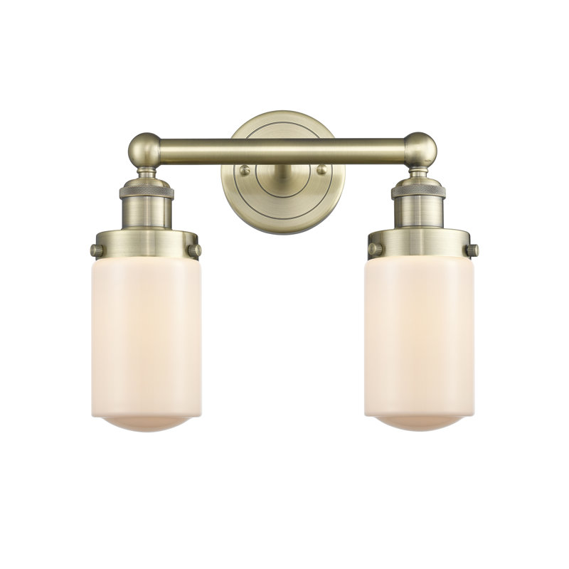 Erkson 2 - Light Dimmable Vanity Light, Matte White, Antique Brass