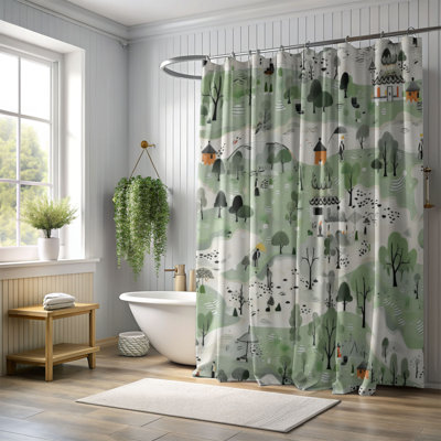 Green Rain - Premium Shower Curtain