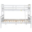 Lit simple superposé simple avec échelle, barrière de sécurité, pour chambre à coucher, blanc-540698439