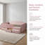 Structure de lit de jour rembourrée de qualité supérieure avec 2 tiroirs de rangement, lit plateforme moderne pour l'organisation de la chambre des enfants-130819540-130819541