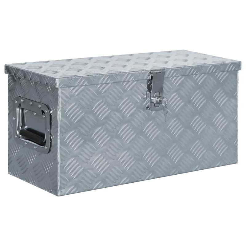 Williston Forge Decorative Bin, 30cm H x 61.5cm W x 26.5cm D, Silver