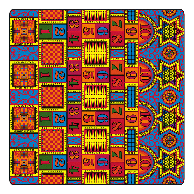 Tapis bleu/rouge/jaune touffeté Bermudez, Rectangle 6 pi x 12 pi
