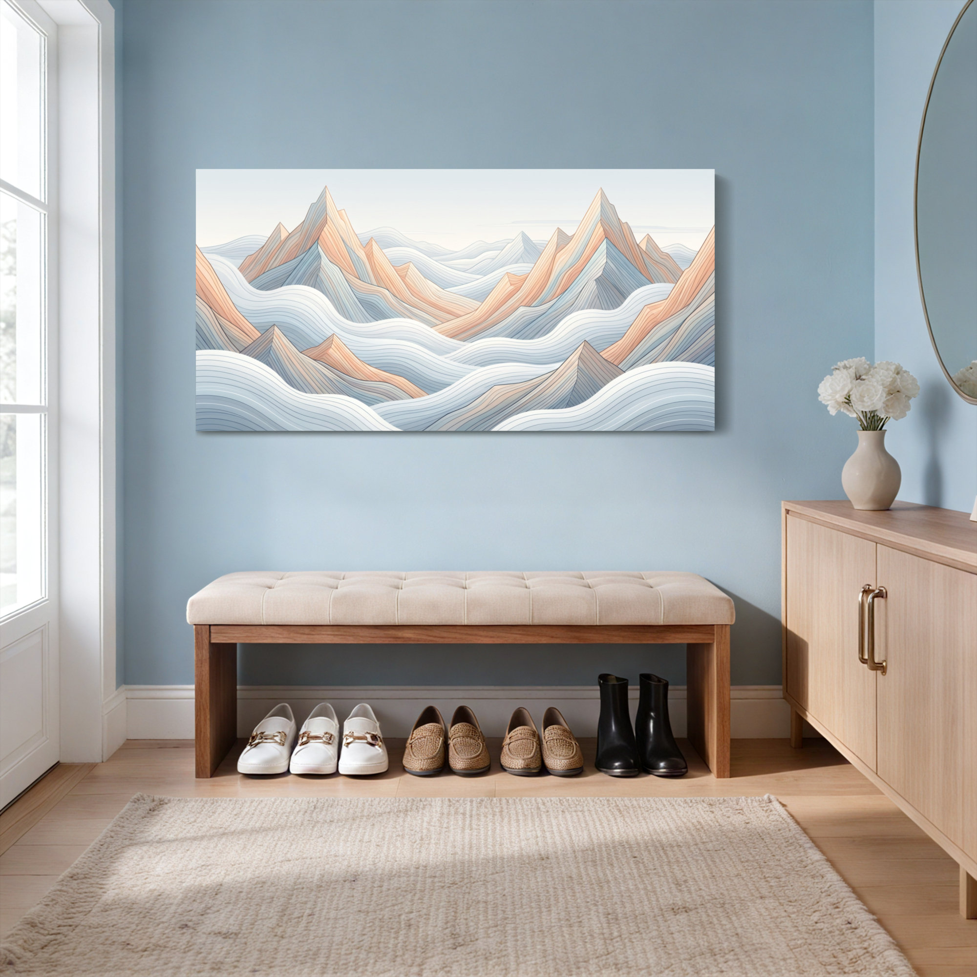 Winston Porter Abstract Mountain Landscape Canvas Wrapped Wall Art Oil ...