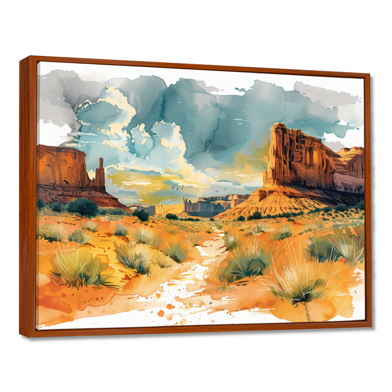 Marthella - Canyon, art mural sur toile, Toile avec cadre flottant noir, H 34 po x l 44 po x P 1,5 po