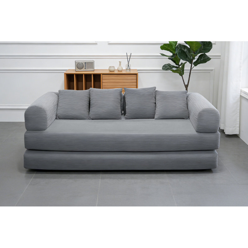 Gamme de canapés-lits modulables compressibles/pliants (gris) - Causeuse, Gris - causeuse