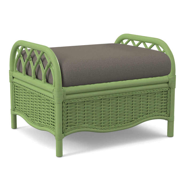 Everglade Ottoman, Gray Sugar Performance; 0863-84, Sea Glass